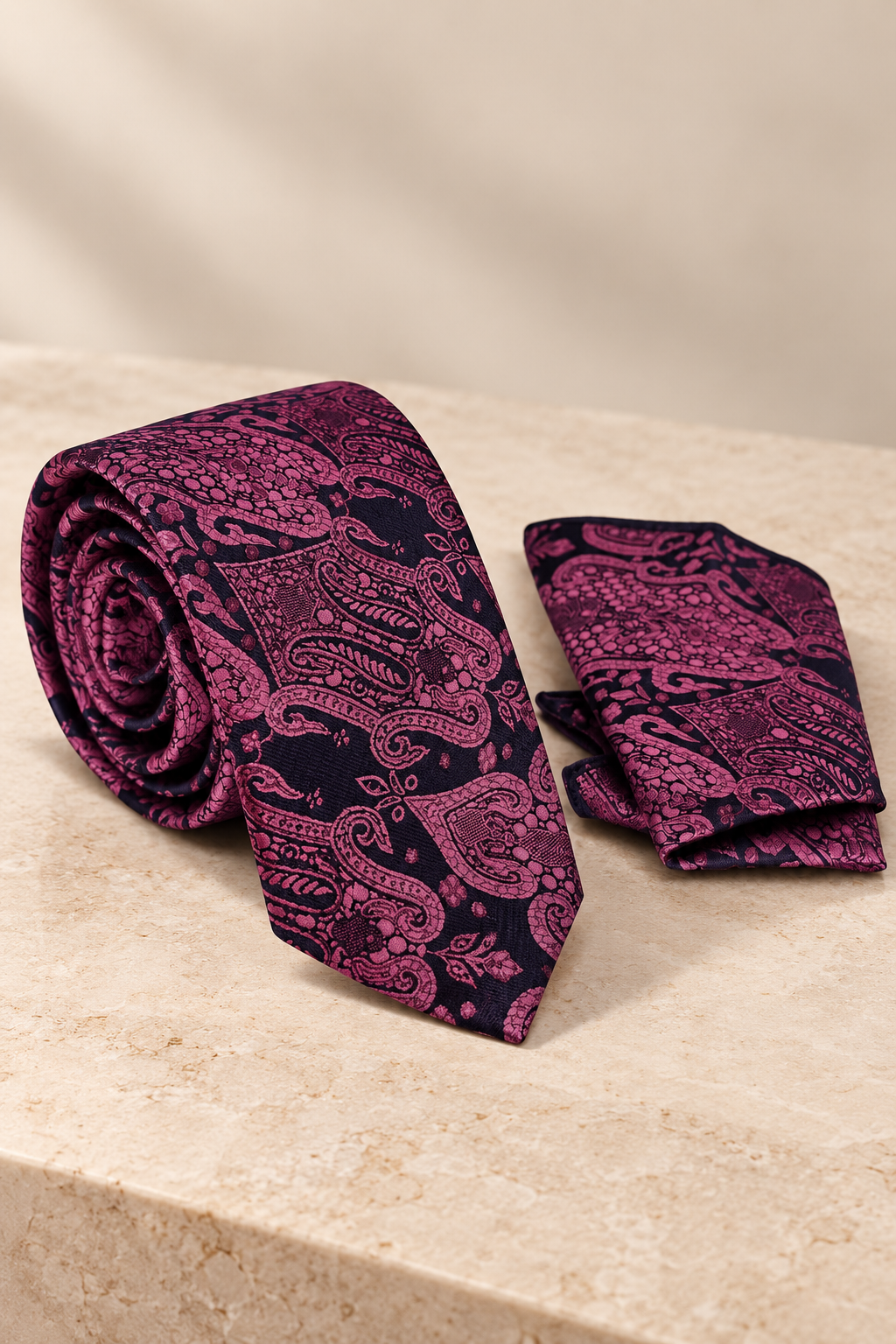 Corbata Magenta Estampado Paisley