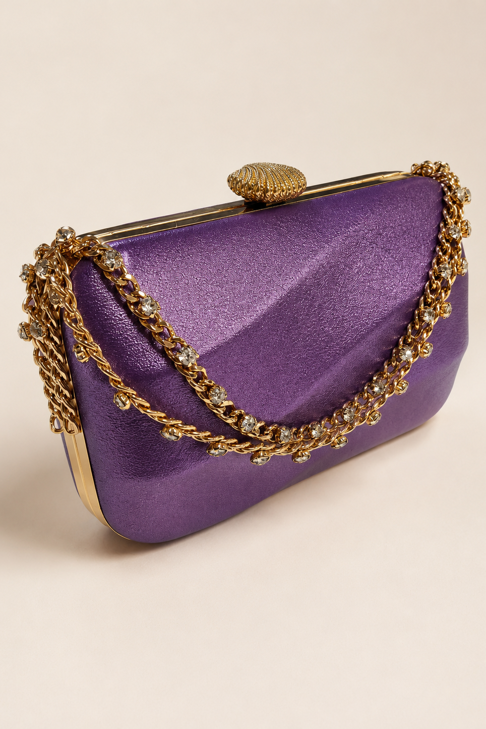 Bolso clutch morado elegante