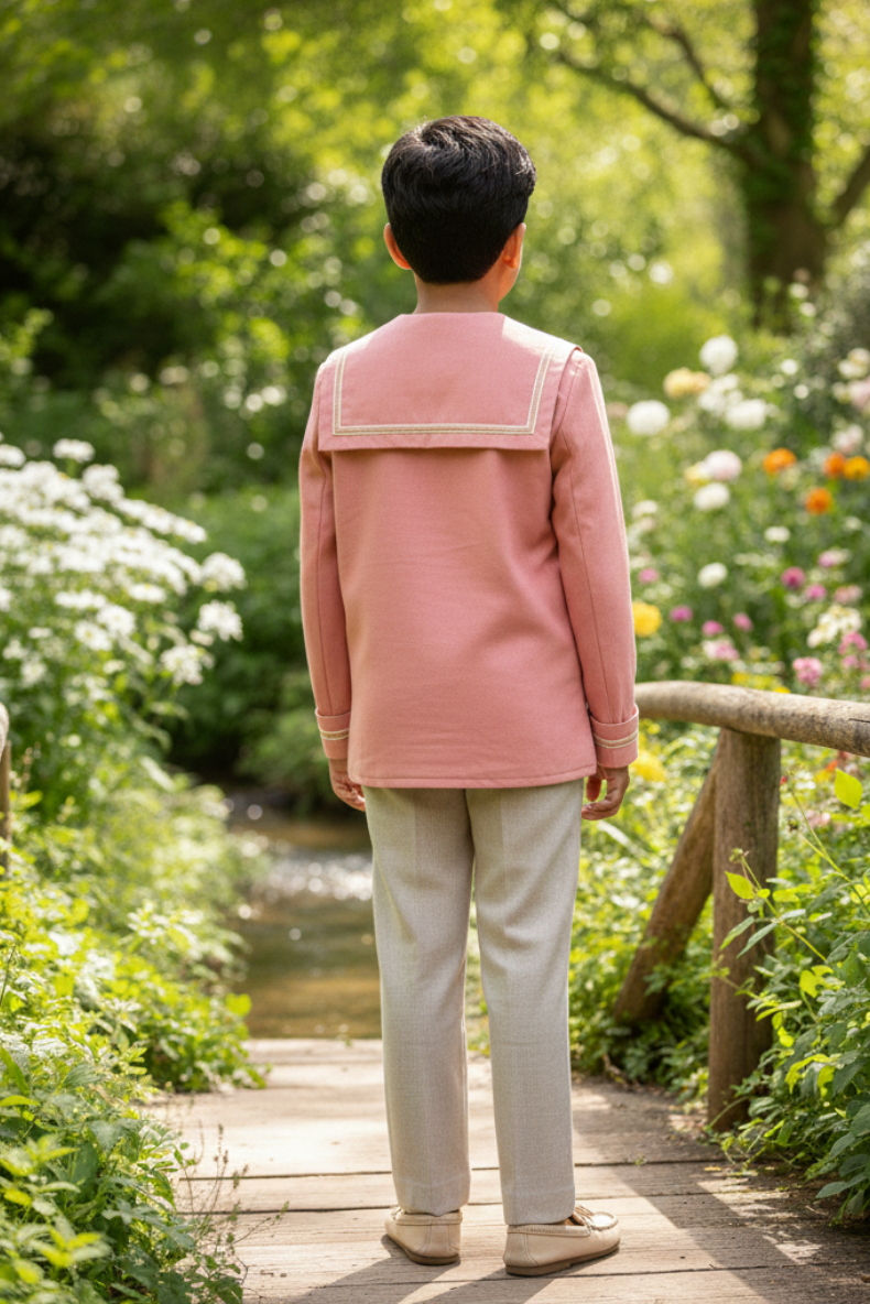 Marinero rosa y beige