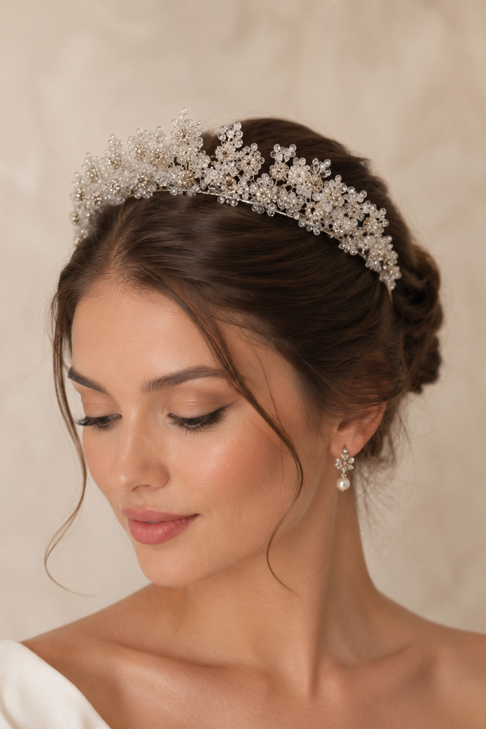 Tiara de novia 4.5cm de alto.