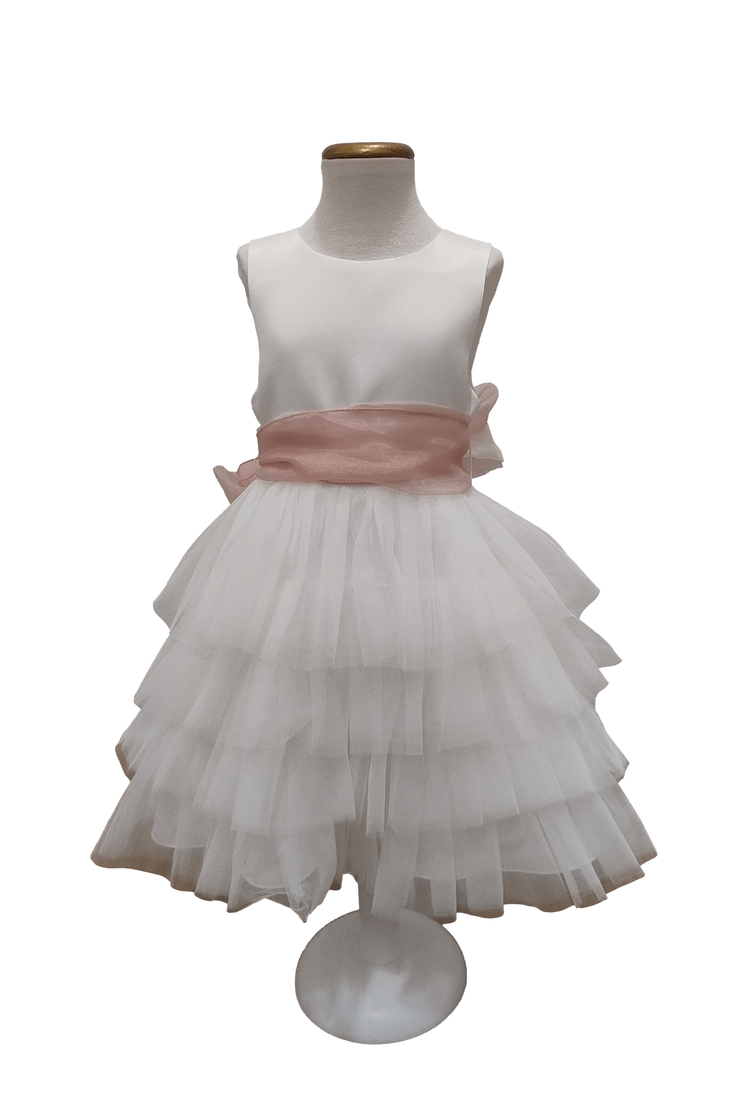 Vestido de arras corto con volantes blanco