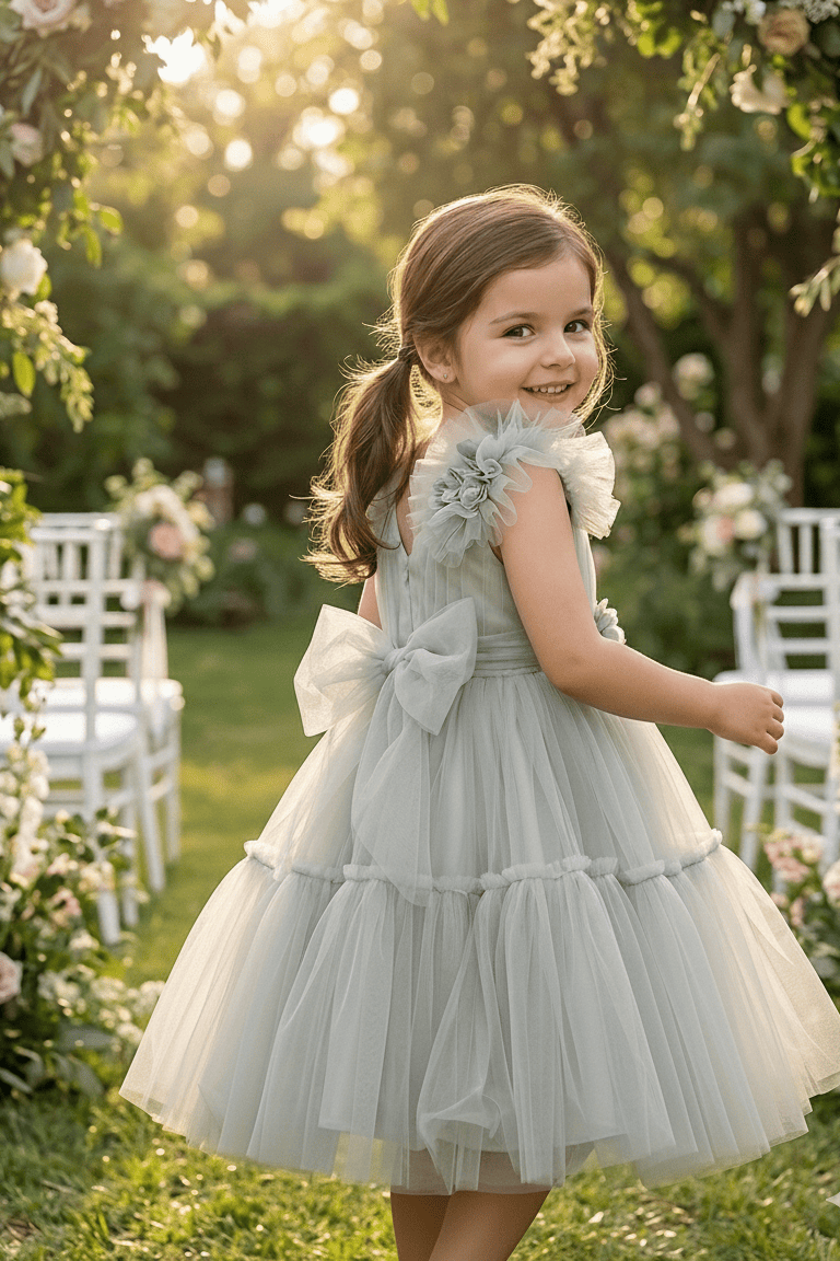 Vestido de arras tul verde