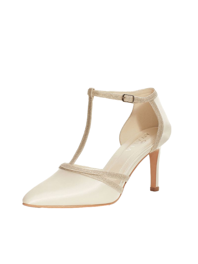 Bridal shoe with 8.5 cm heel.