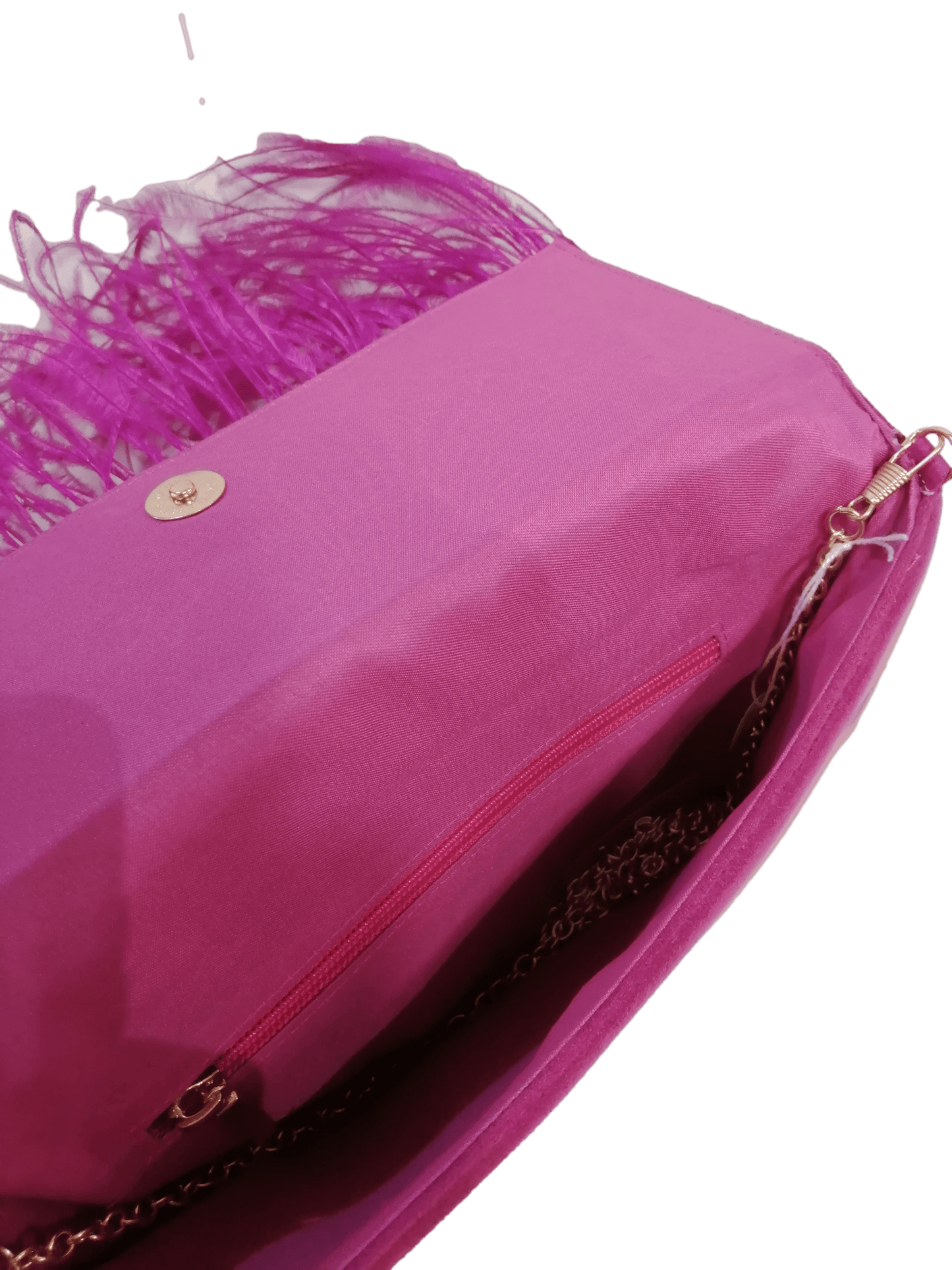 Bolso de fiesta plumas buganvilla