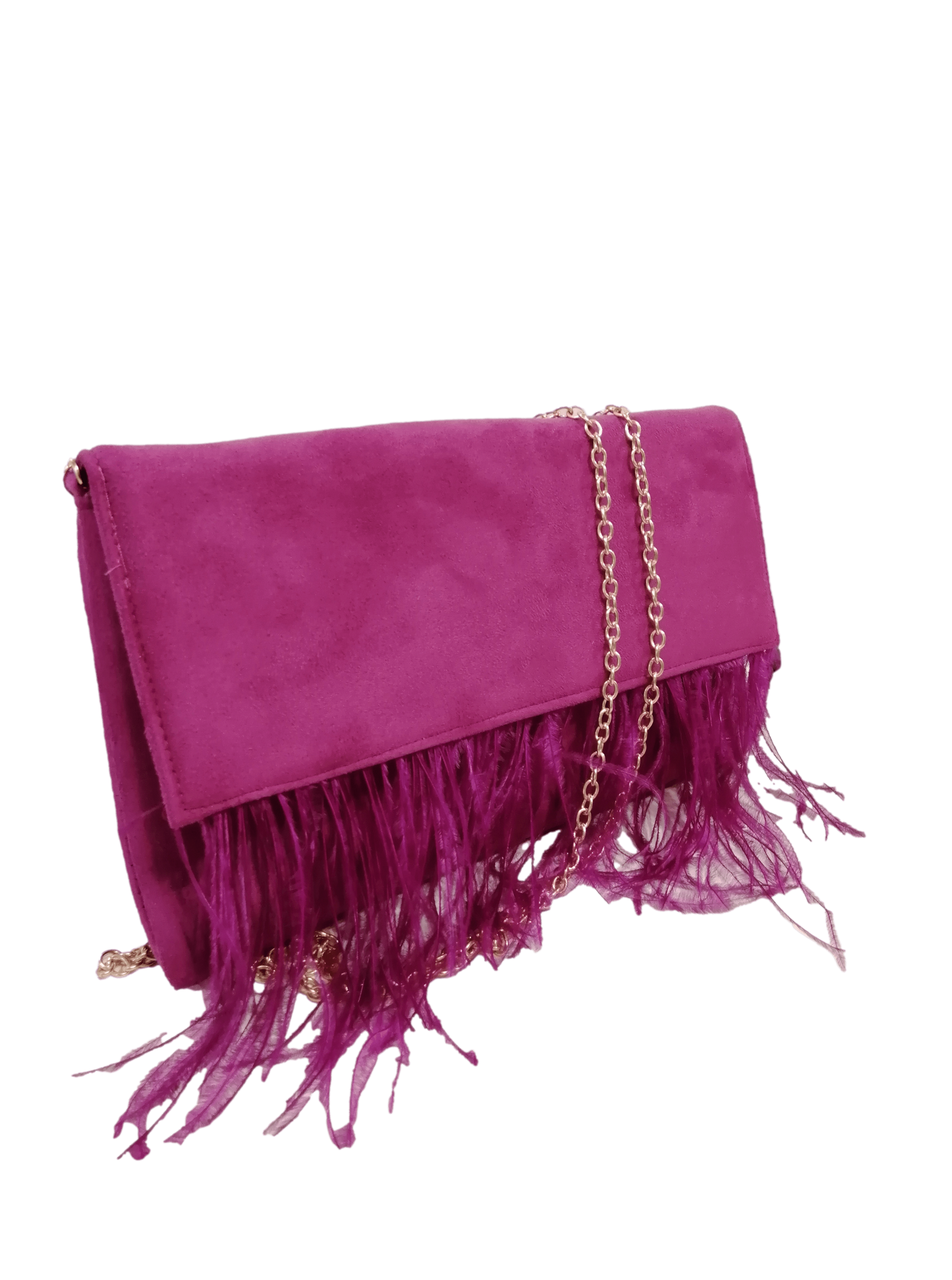 Bolso de fiesta plumas buganvilla