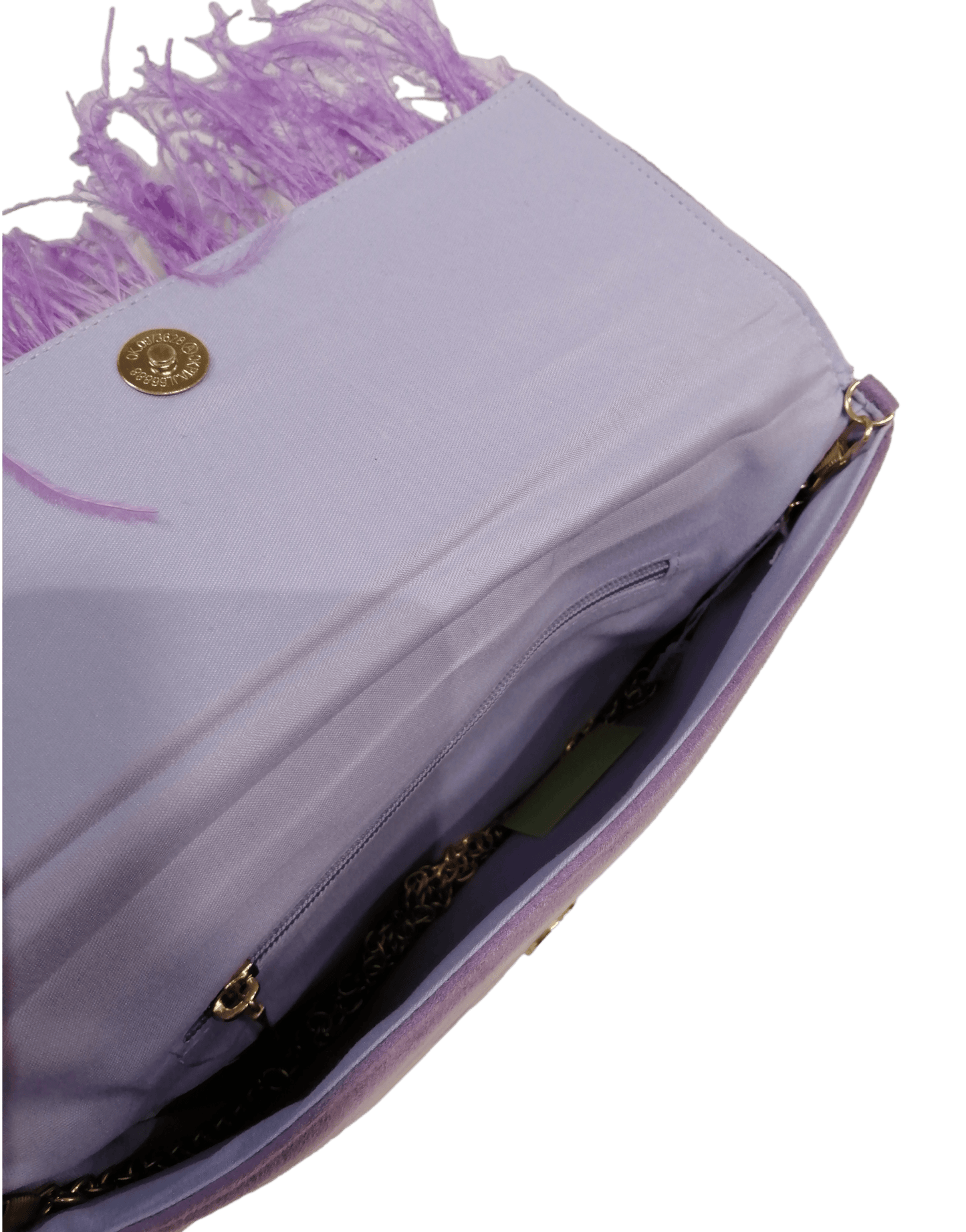 Bolso de fiesta plumas lila