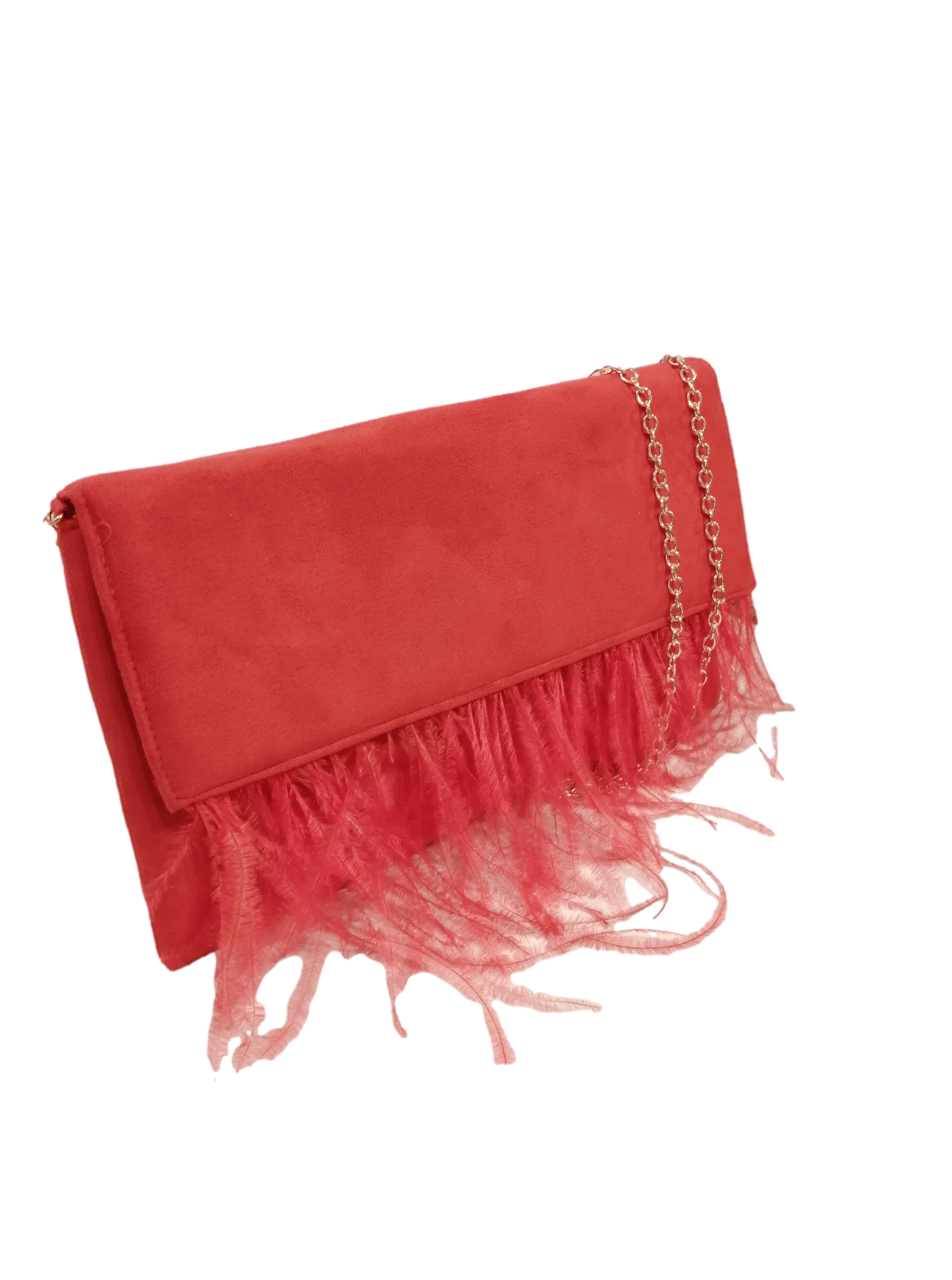 Bolso de fiesta plumas naranja