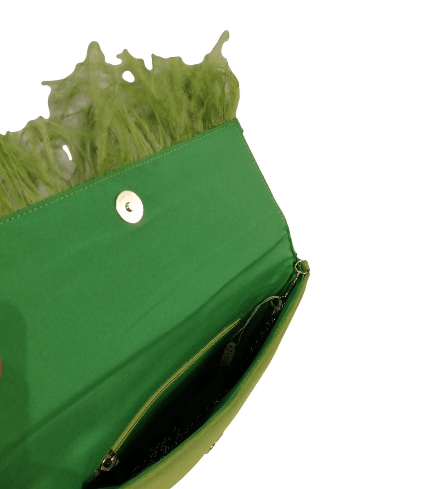 Bolso de fiesta plumas verde