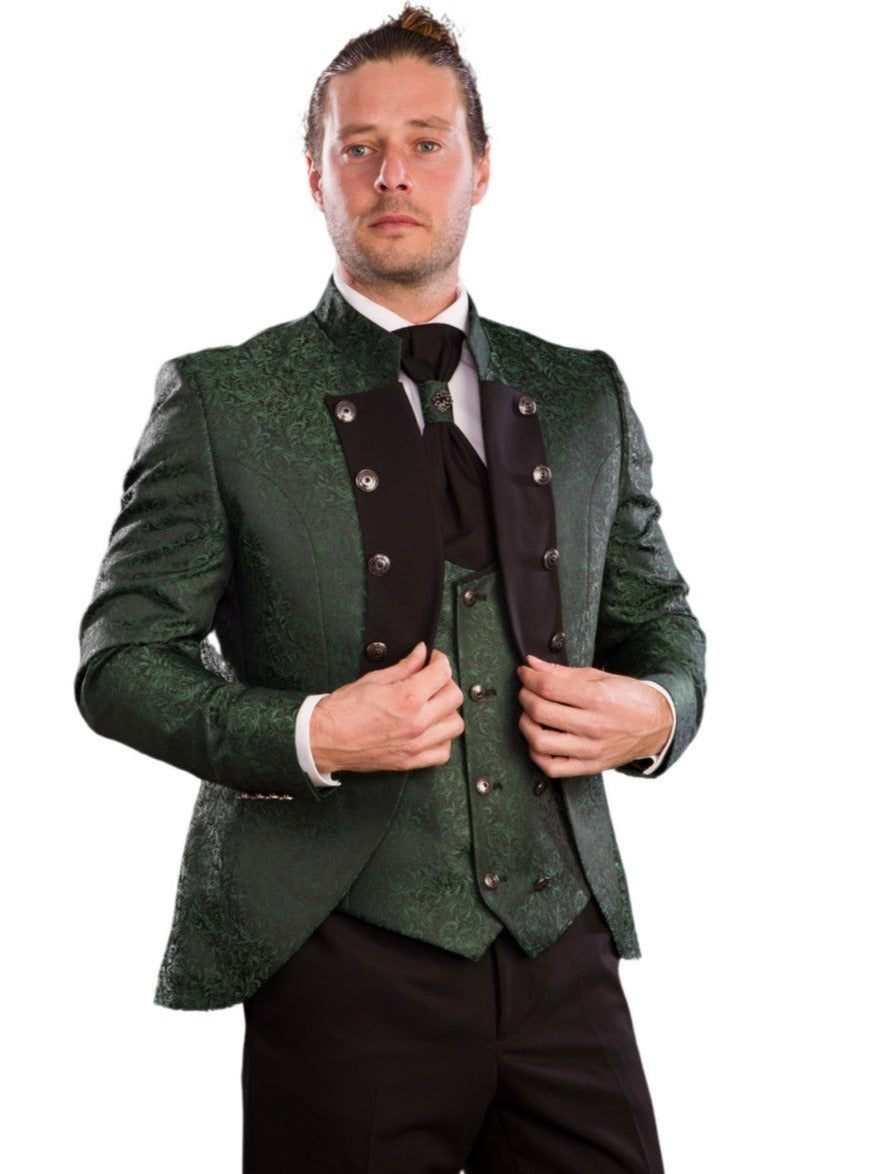 Izaro green groom suit