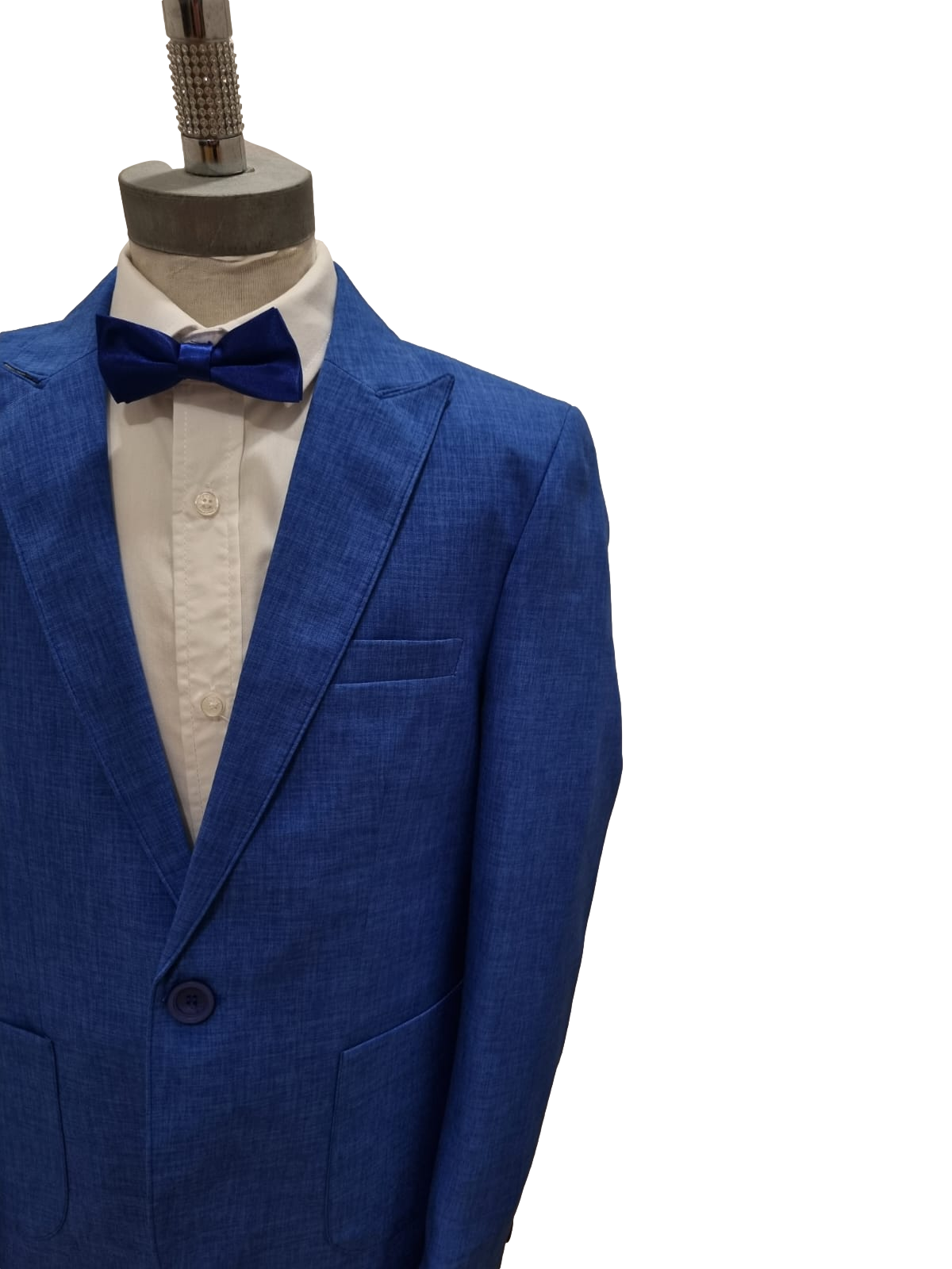 Traje de niño azul y blanco
