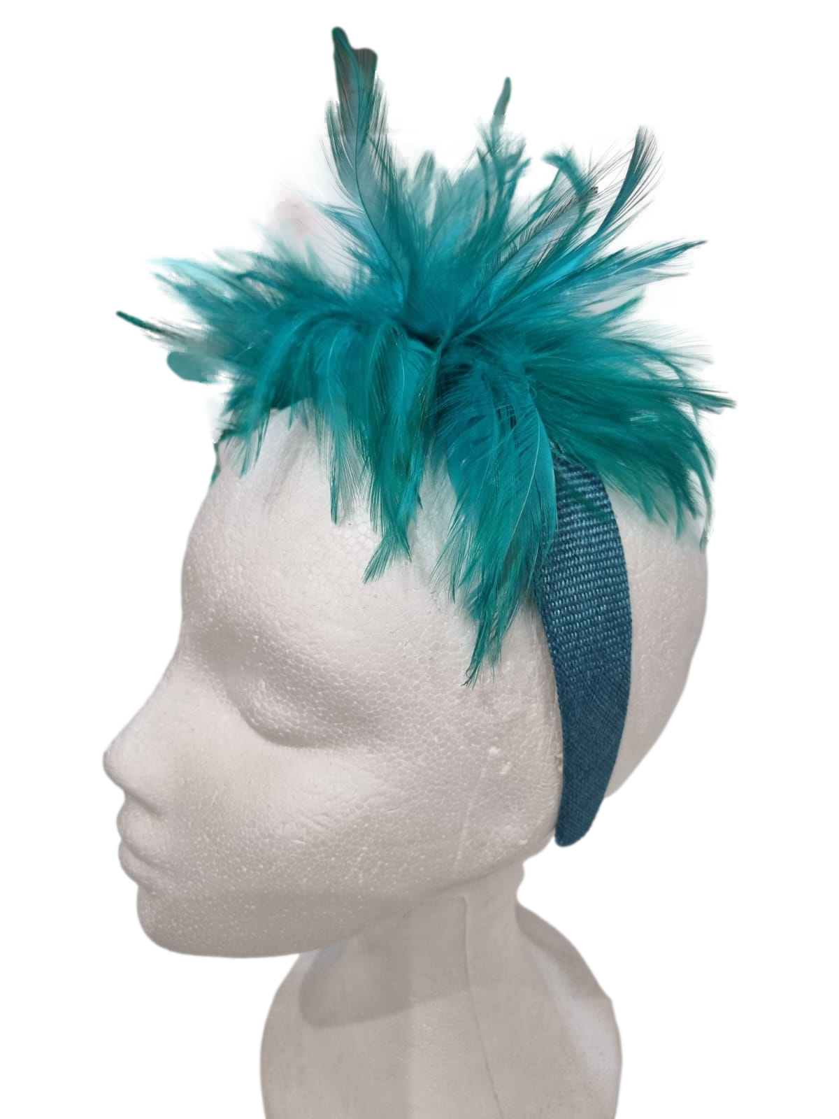 Diadema con plumas verdes