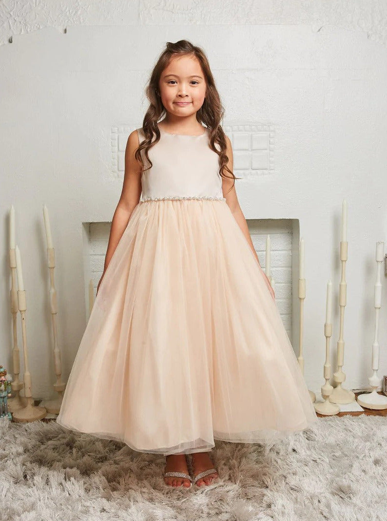 Wedding dress with satin top