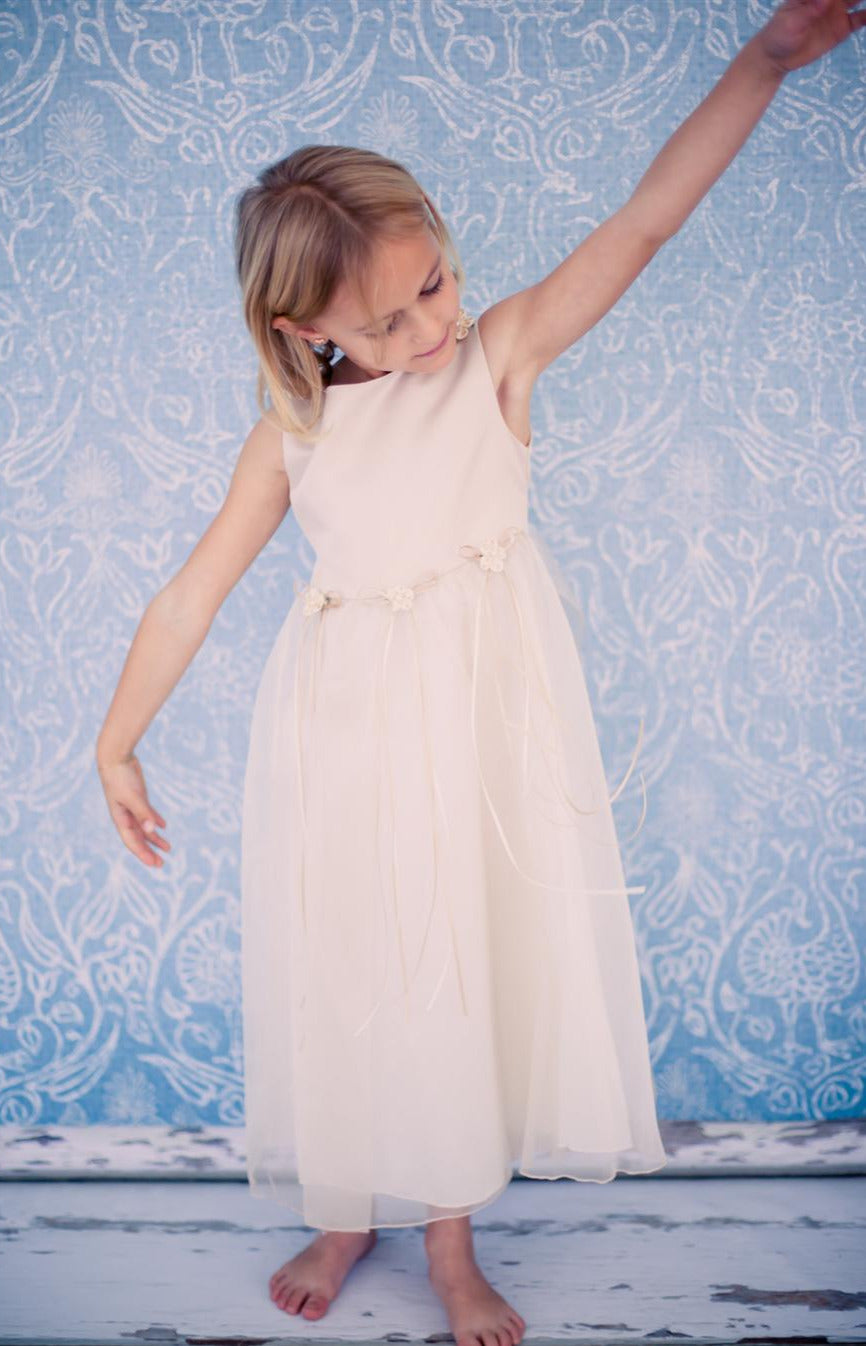 Vestido de arras organza verde