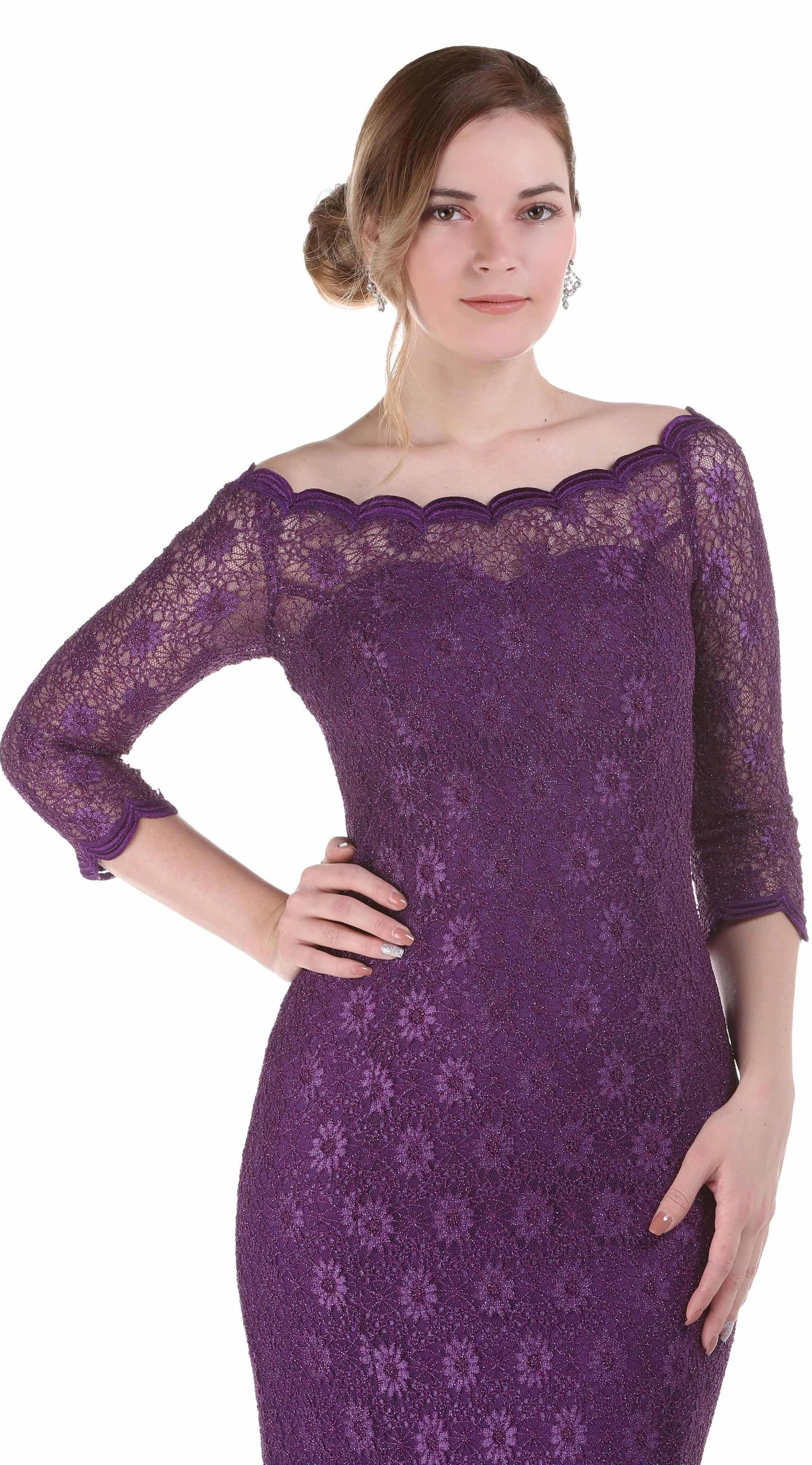 Vestido de fiesta largo morado
