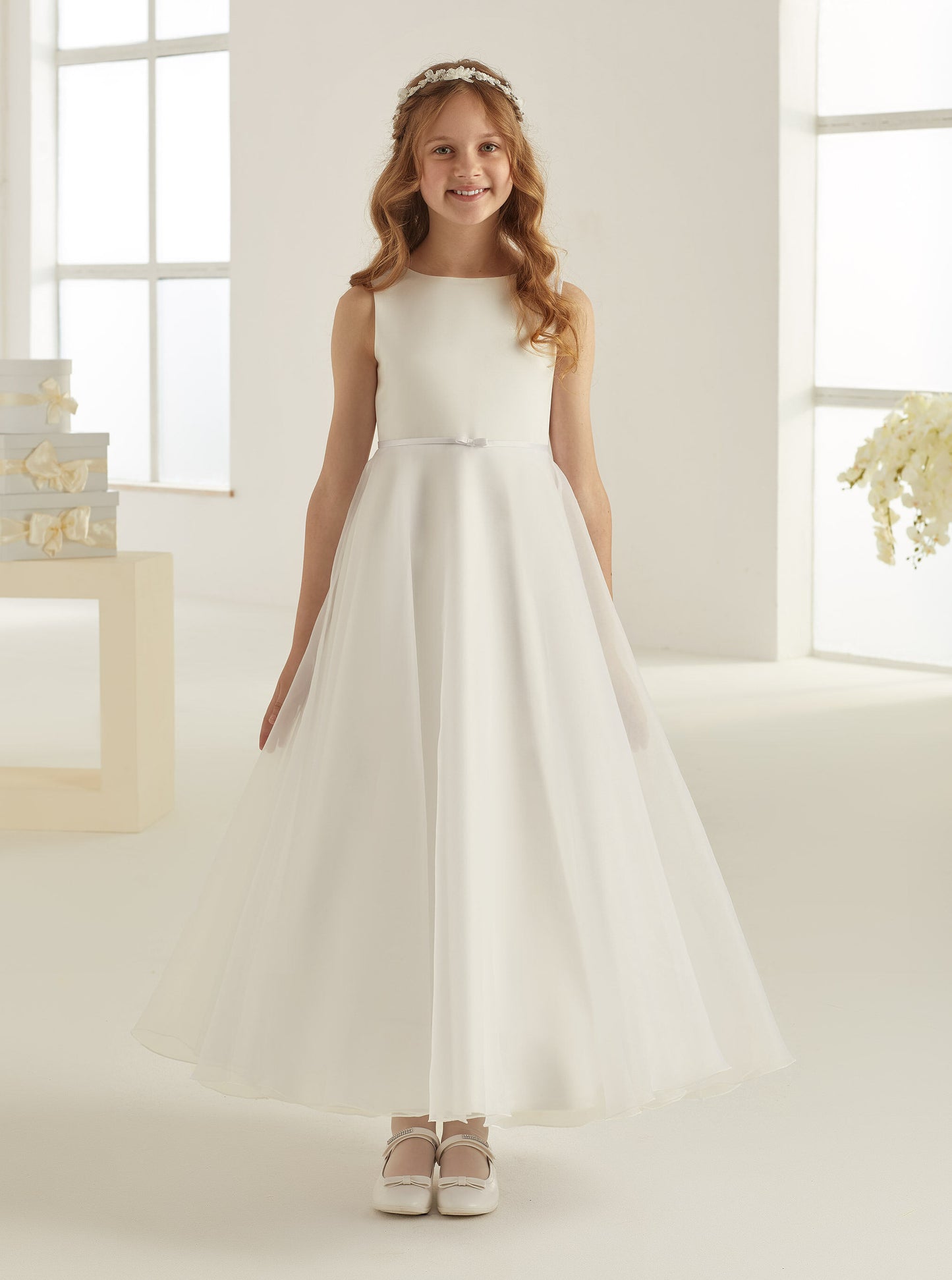 Vestido de comunión falda organza