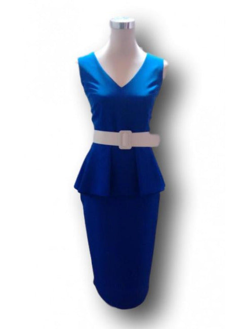 Vestido fiesta corto con peplum