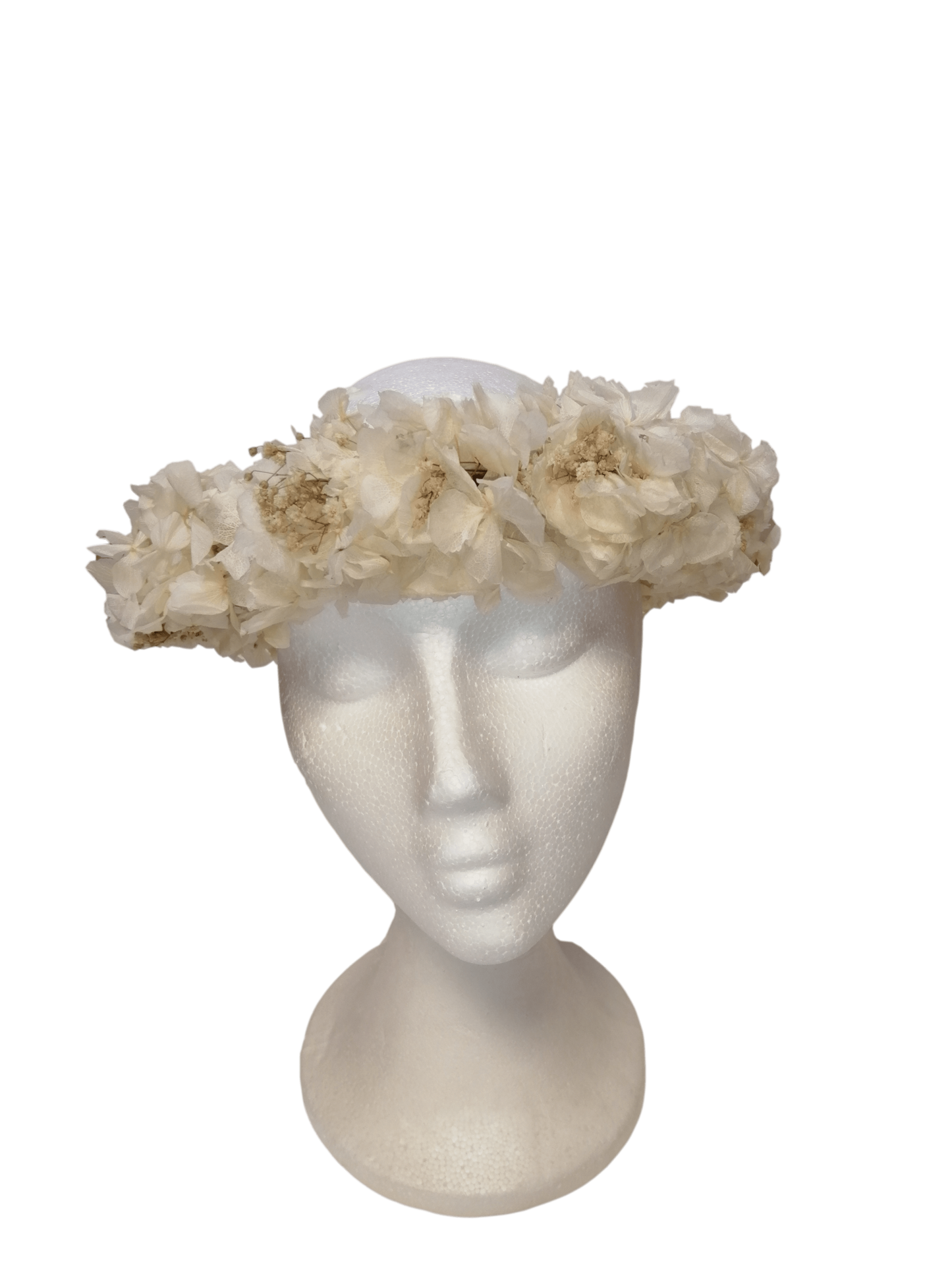 Corona de flores marfil