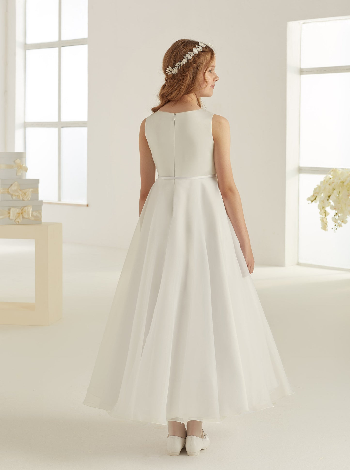 Vestido de comunión falda organza