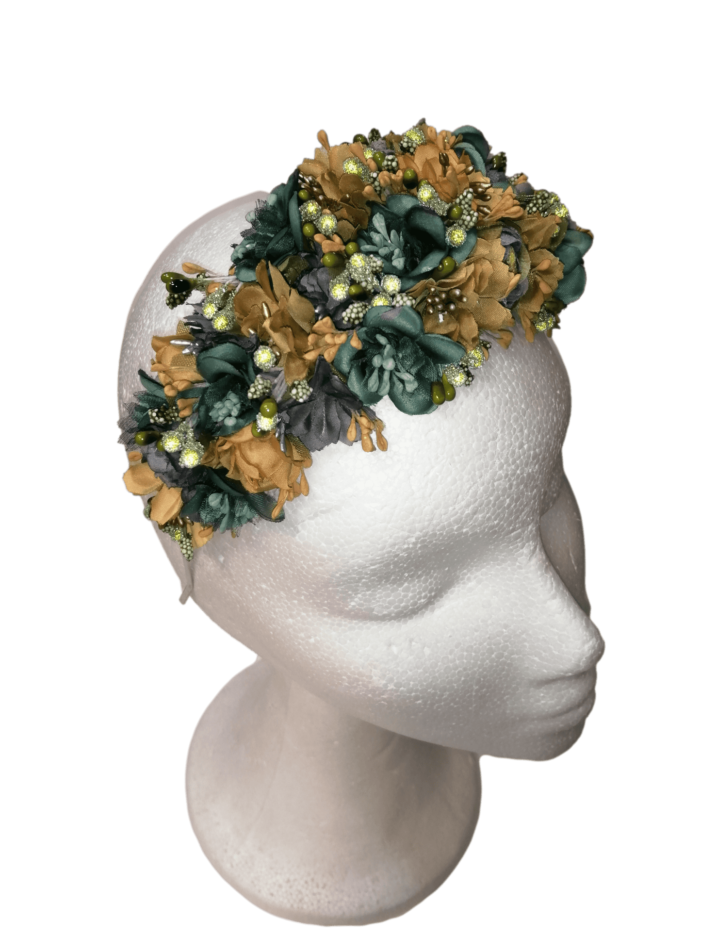 Wide flower headband headdress