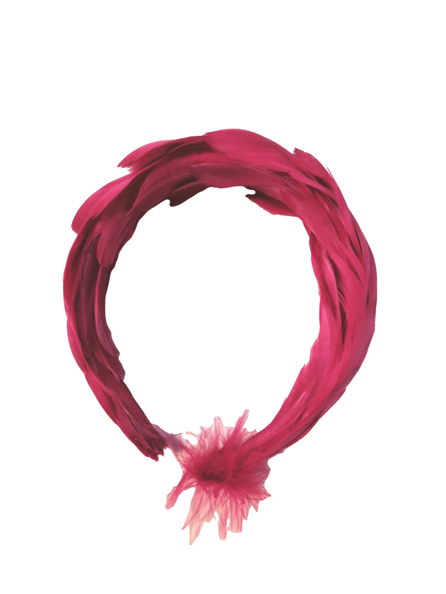 Diadema ancha plumas fucsia