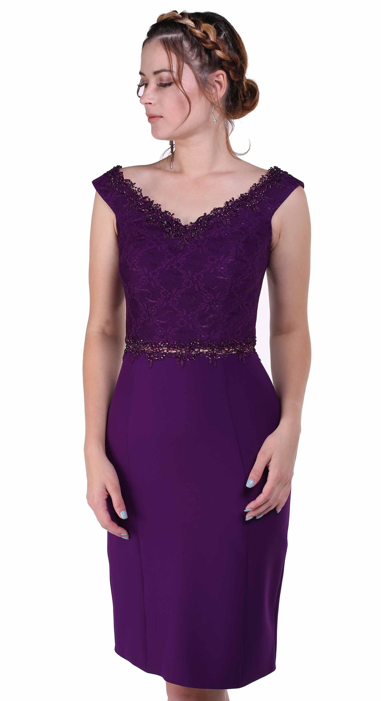Vestido de fiesta corto morado