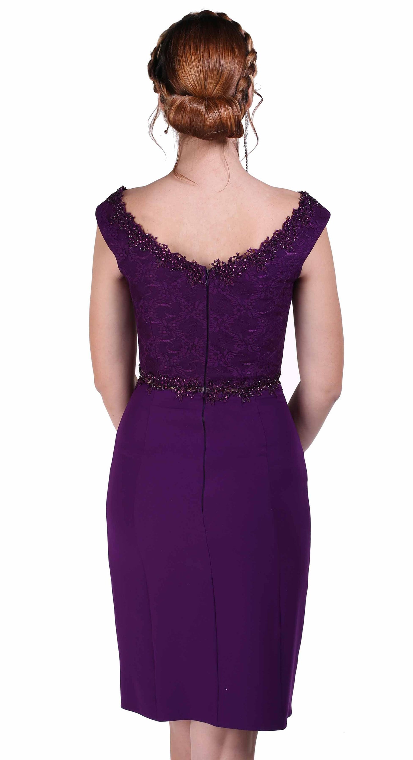 Vestido de fiesta corto morado