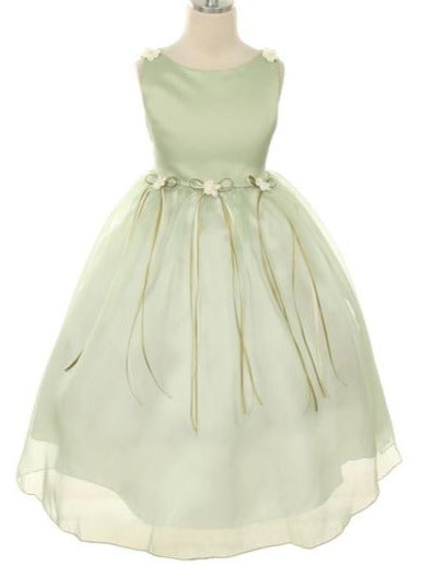 Vestido de arras organza verde