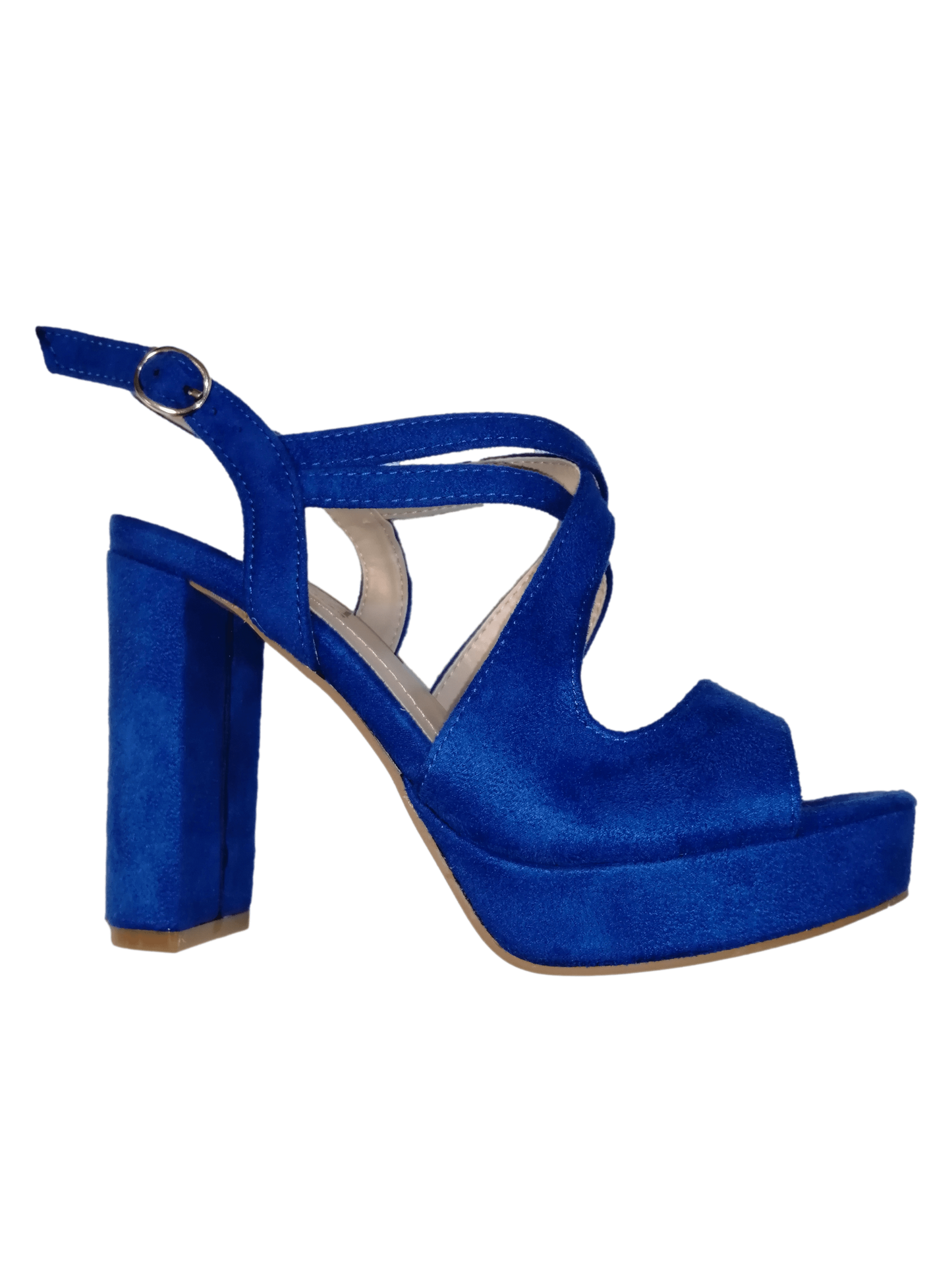 Sandalia de tacón ancho azul