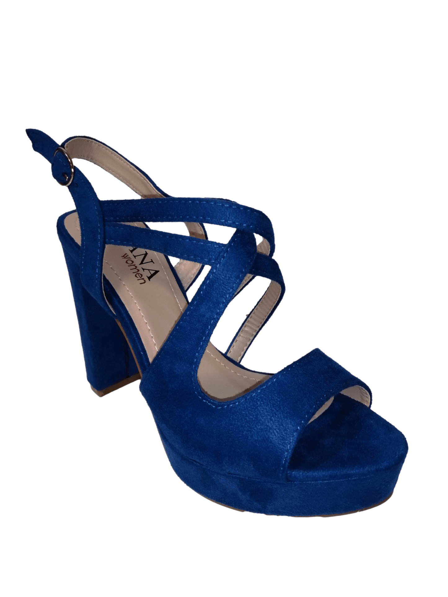 Sandalia de tacón ancho azul