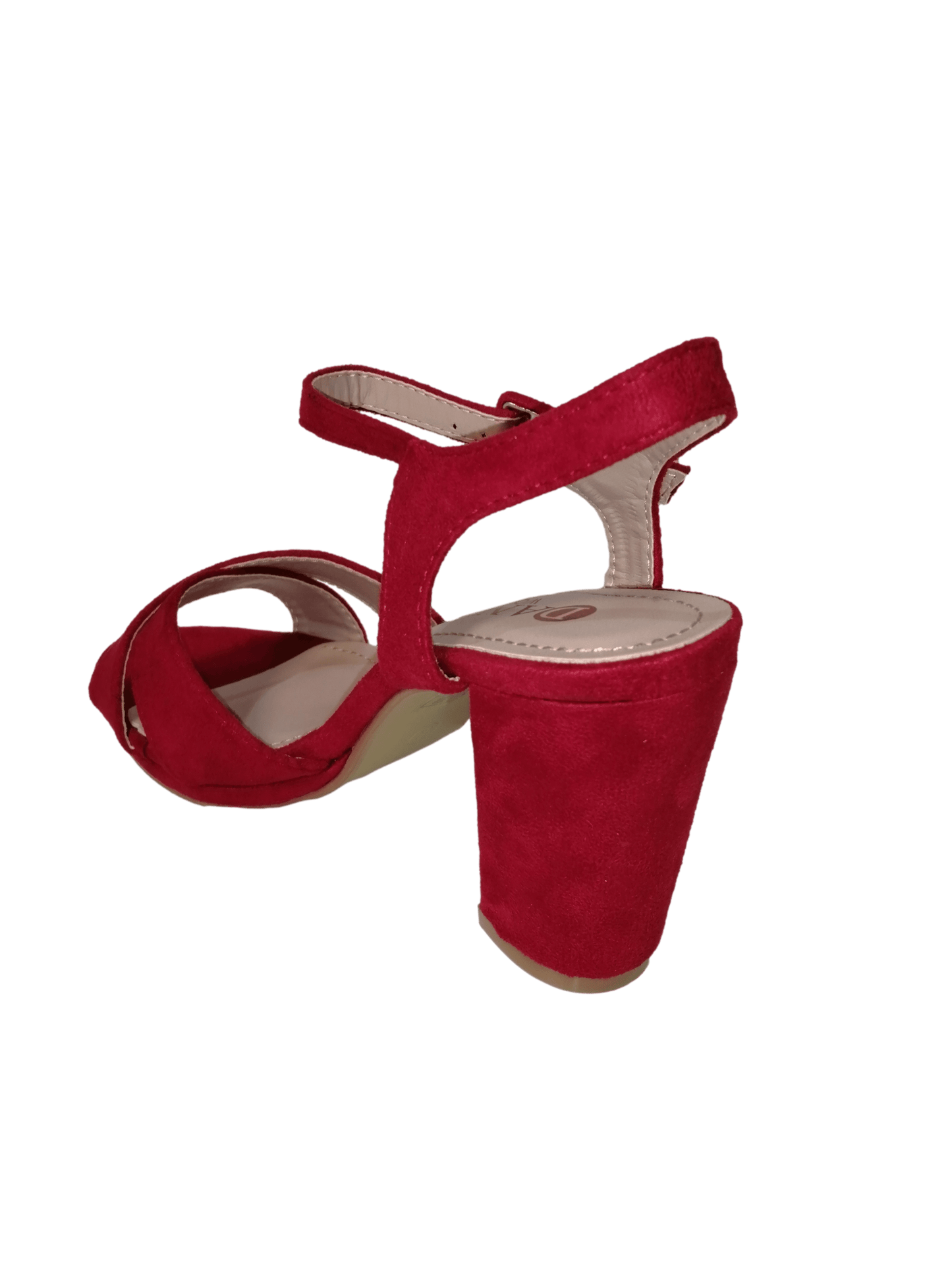 Red wide heel sandal