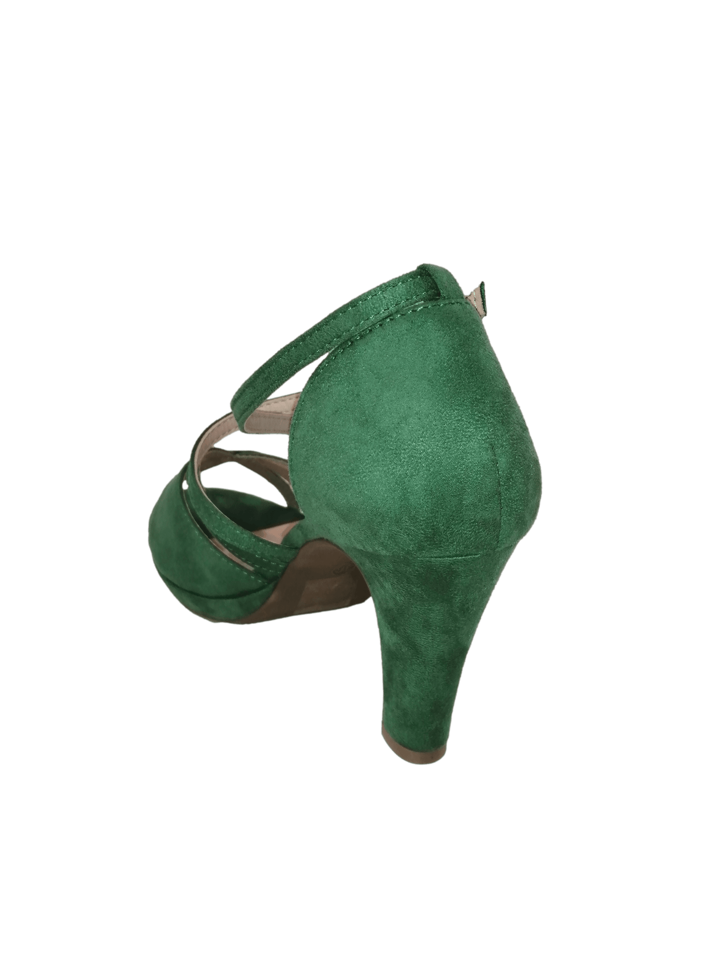 Sandalia de tacón tiras verde