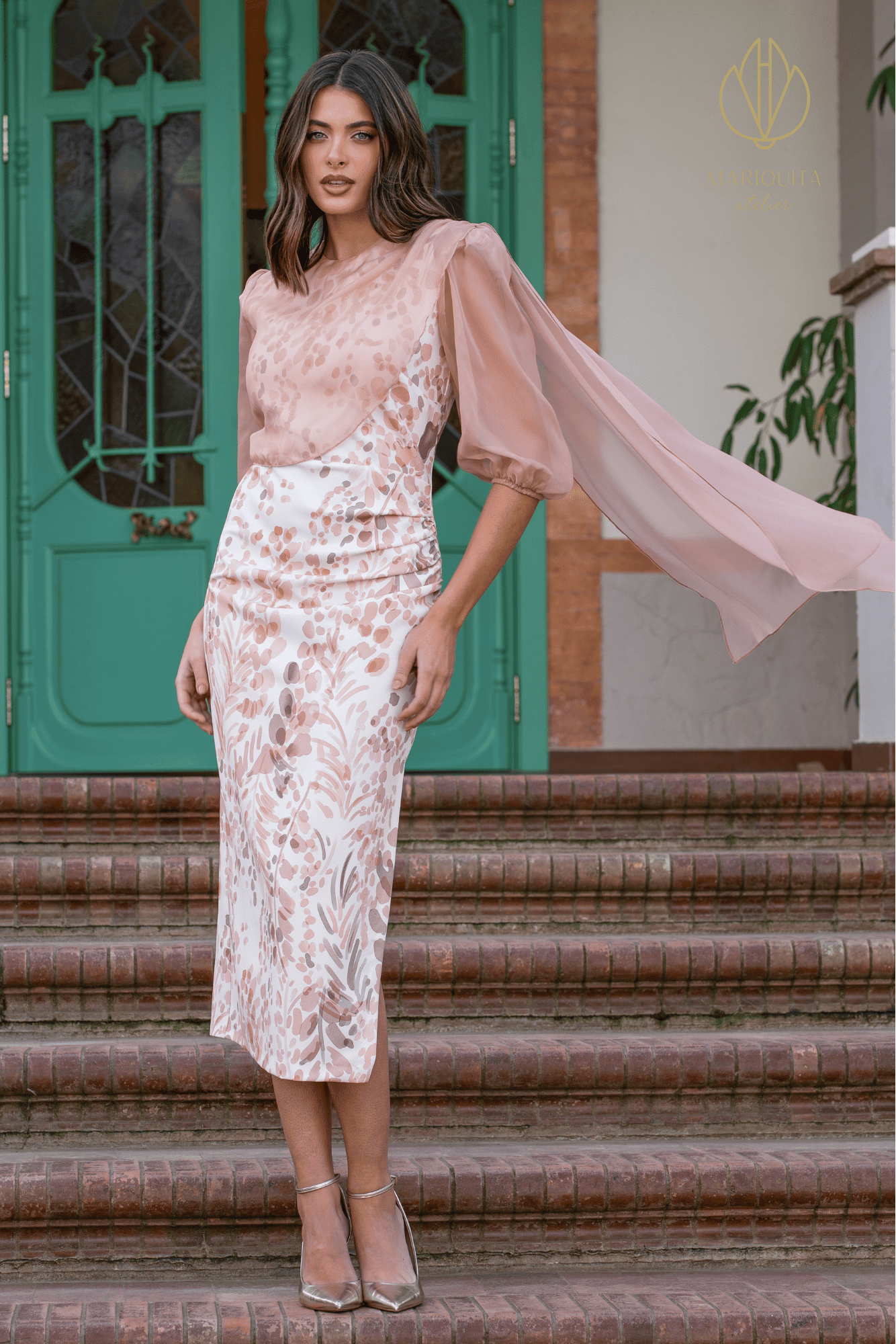 Vestido midi estampado Poniente