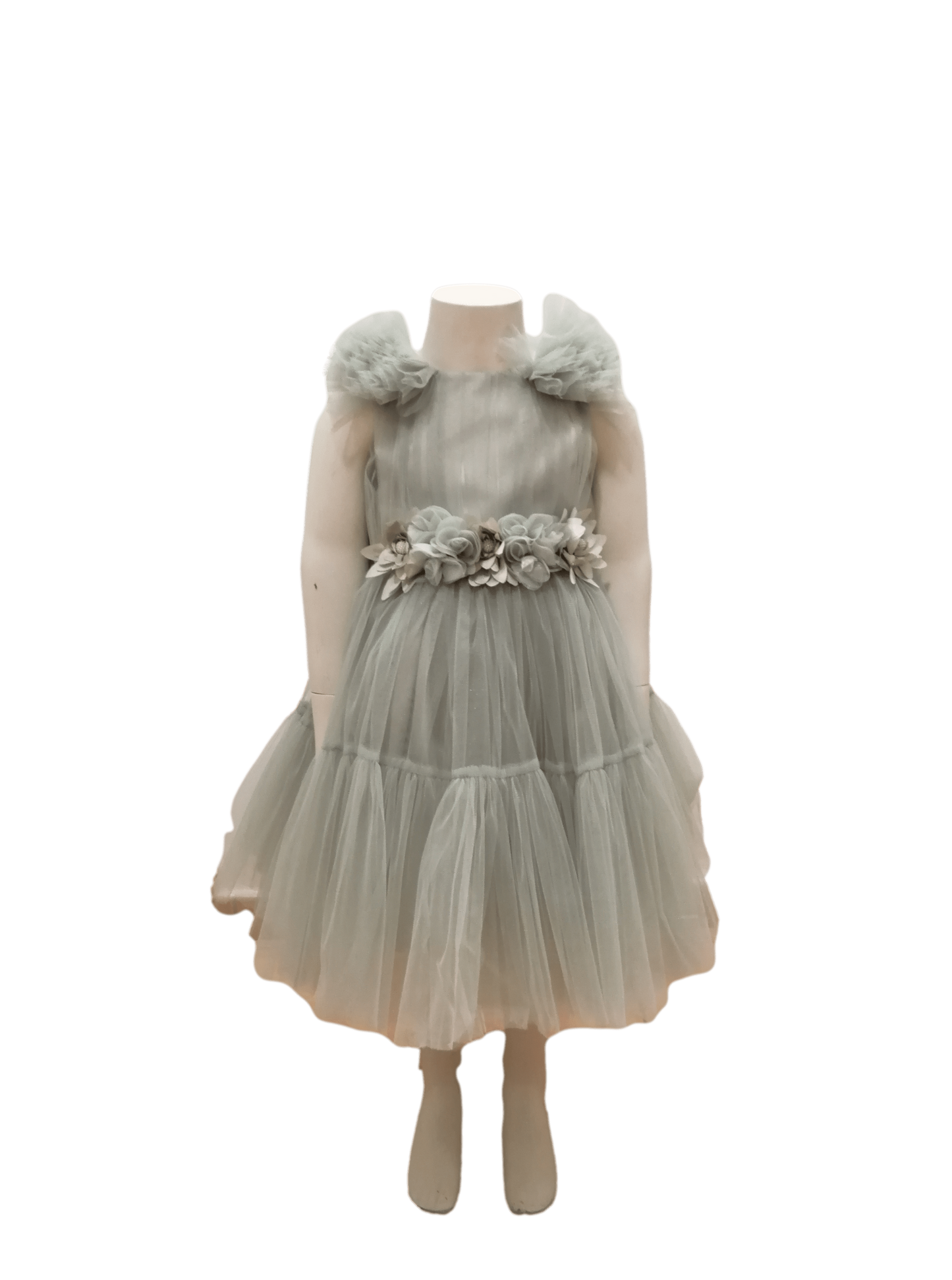 Green tulle flower girl dress