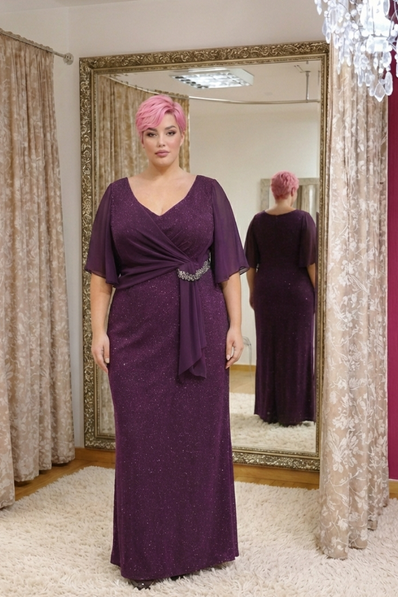 Vestido Largo Élite Berenjena