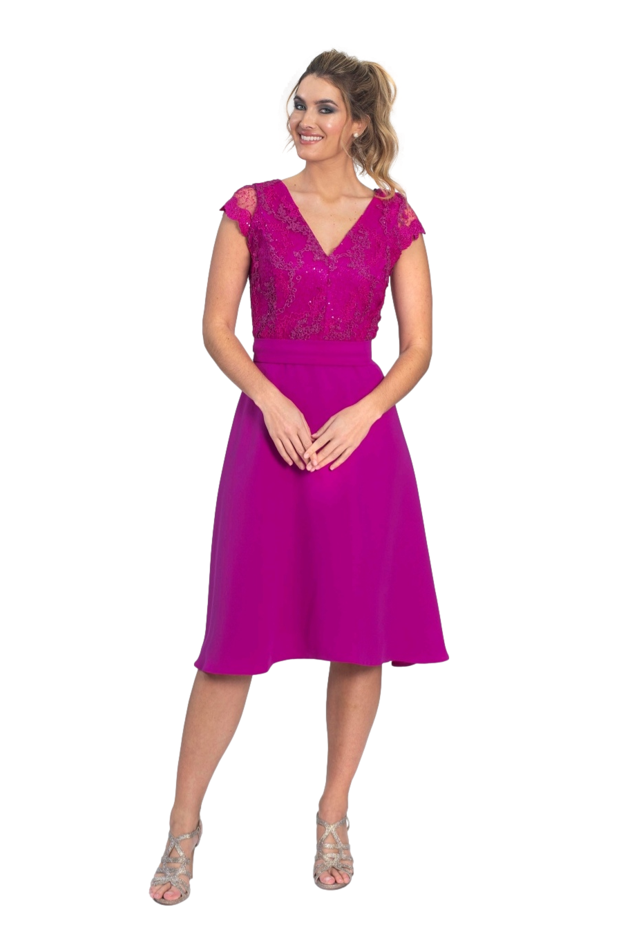 Short bougainvillea dress