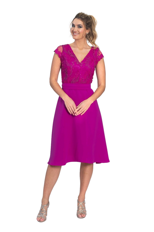 Short bougainvillea dress