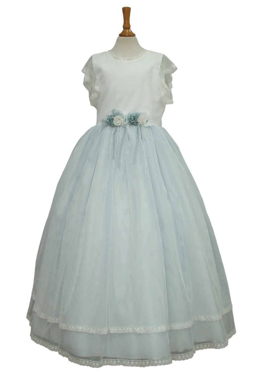Vestido comunión niña falda azul