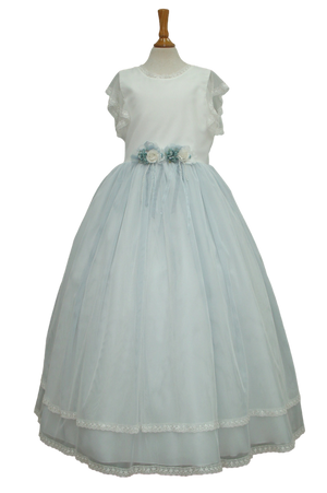 Vestido comunión niña falda azul