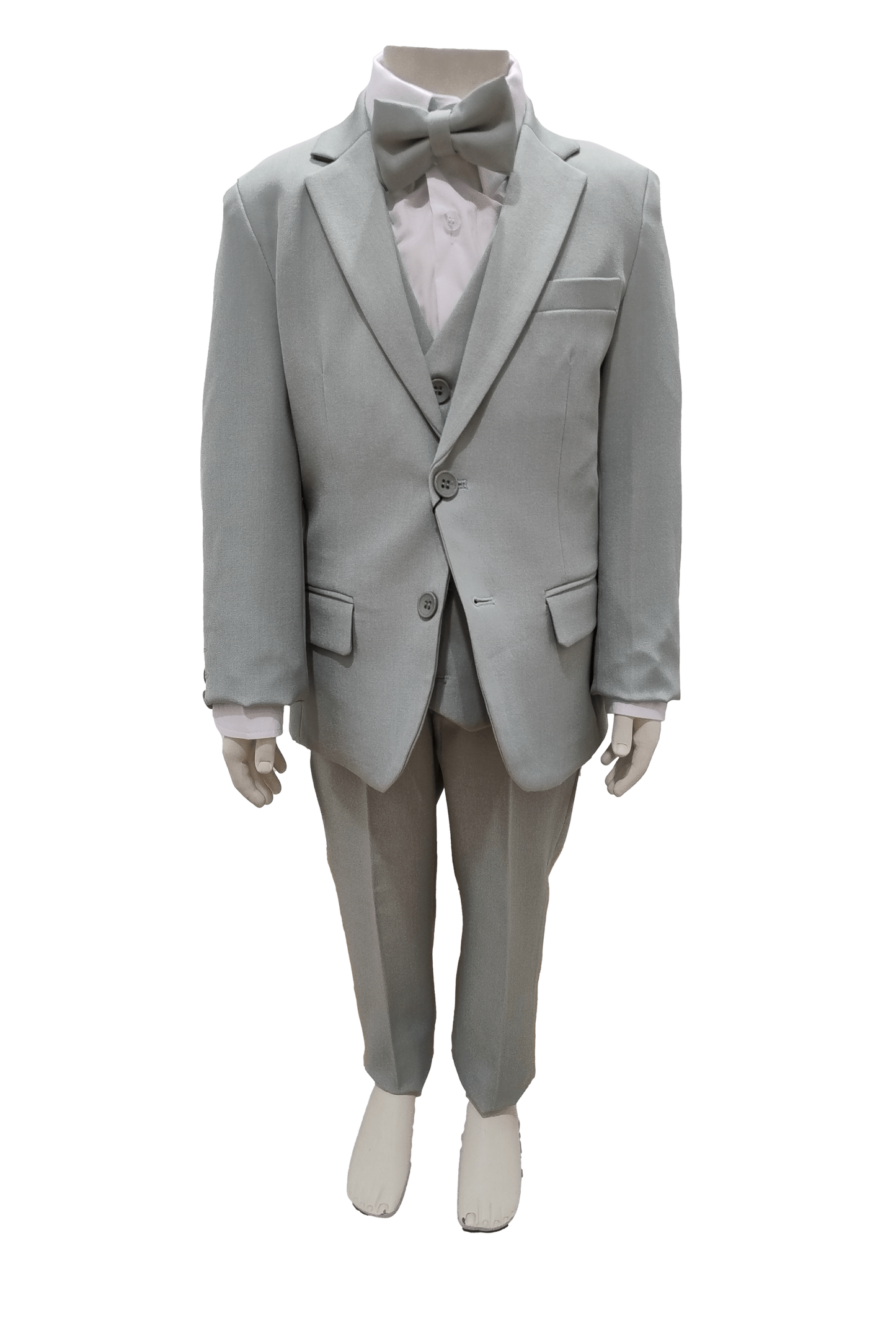 Traje de niño 5 piezas verde claro.