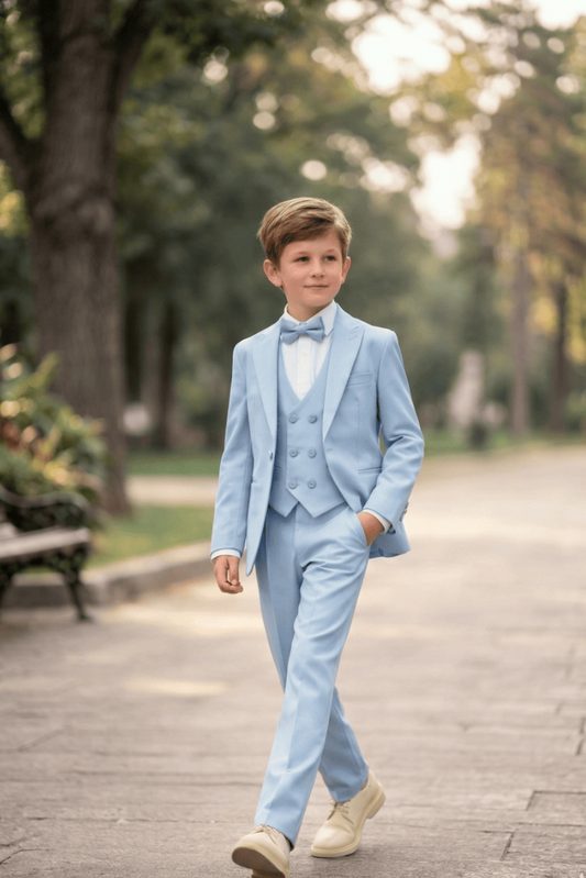 Traje de niño ceremonia azul claro