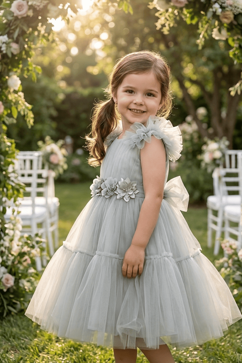 Vestido de arras tul verde