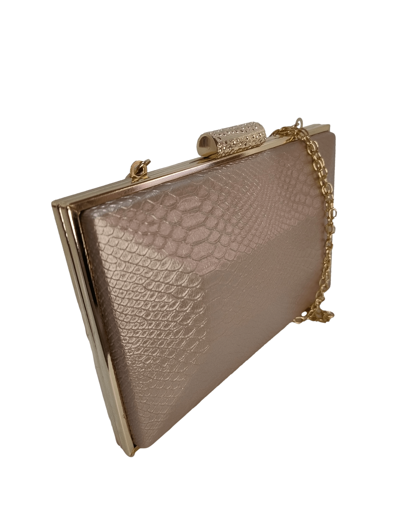 Bolso de fiesta metalizado color bronce