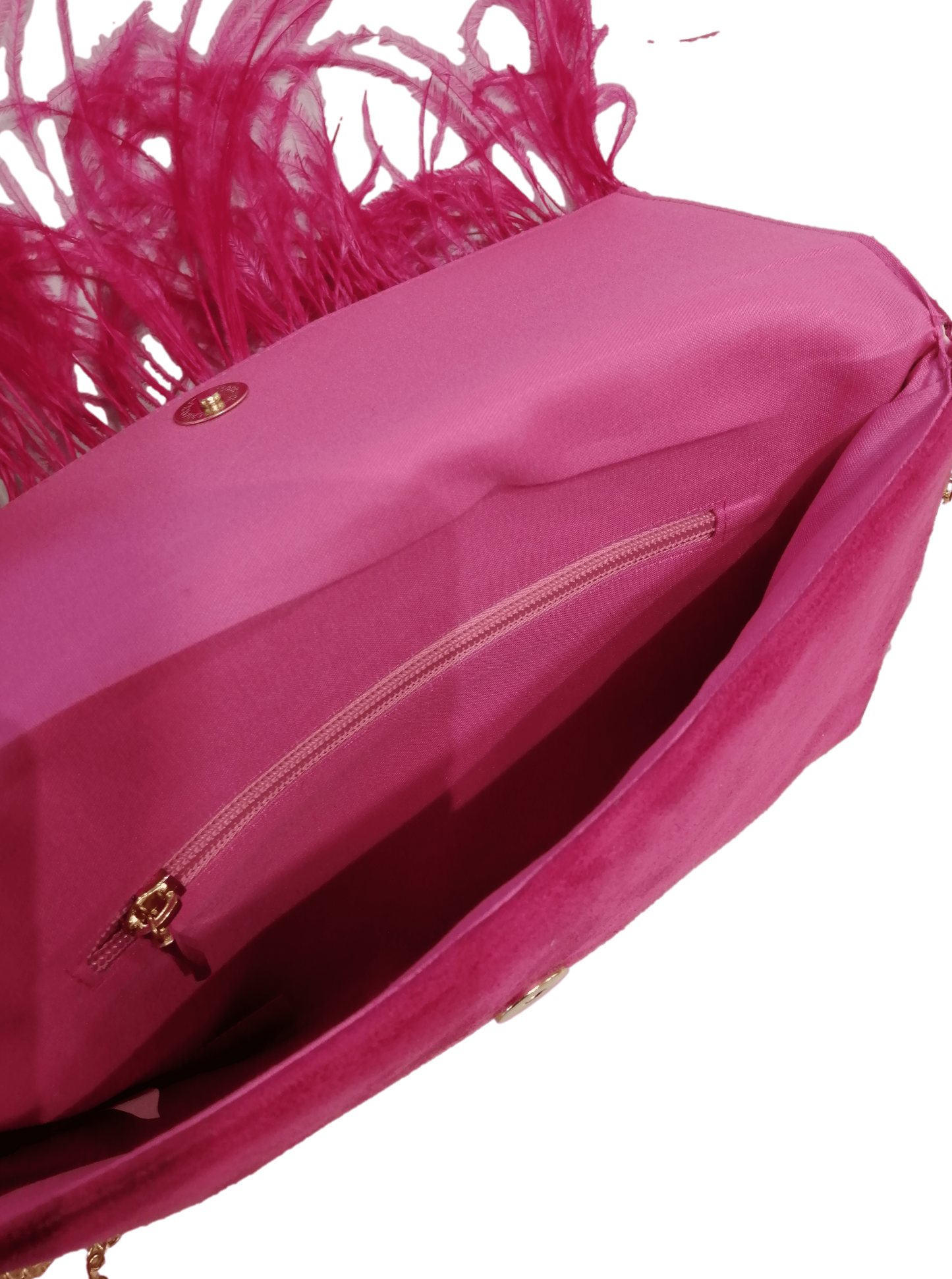 Bolso de fiesta plumas fucsia