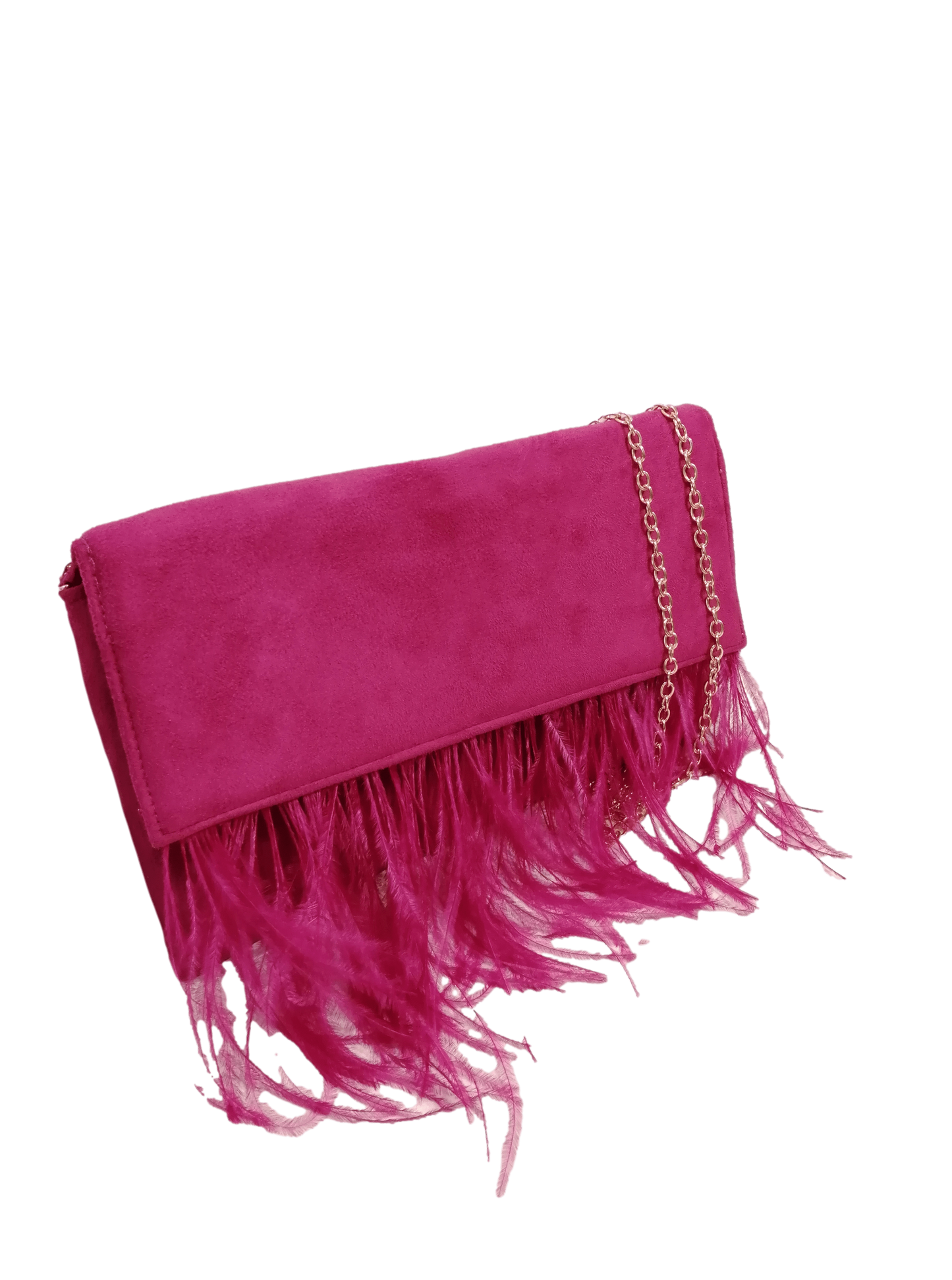 Bolso de fiesta plumas fucsia