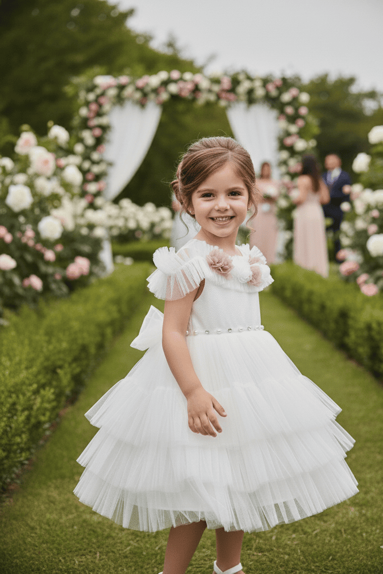Vestido de arras tul blanco