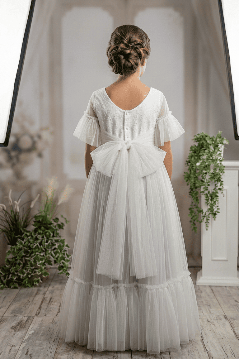 Vestido de Comunión Romántico con Tul