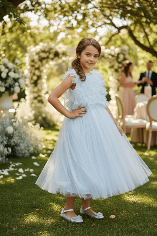 Vestido de arras top con volantes