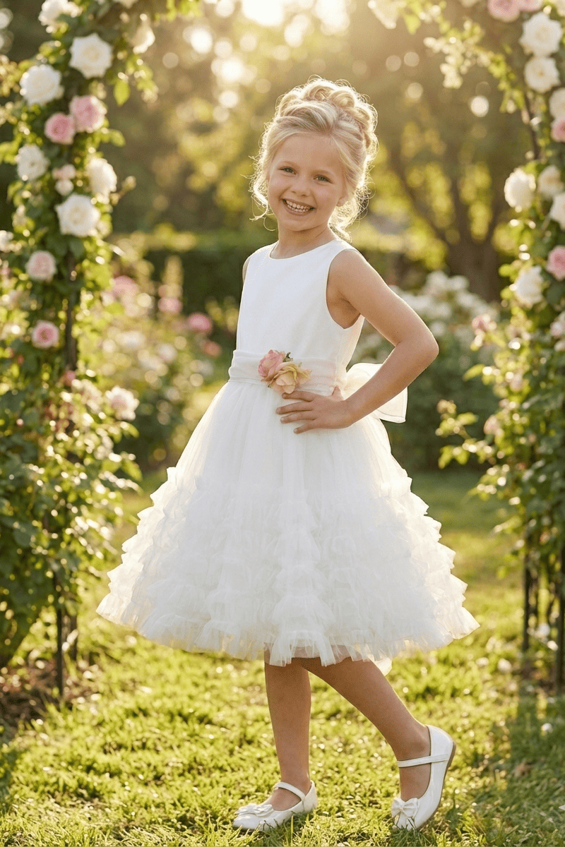 Vestido de arras lazada rosa