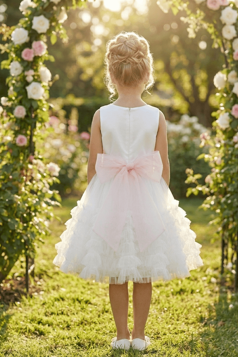 Vestido de arras lazada rosa