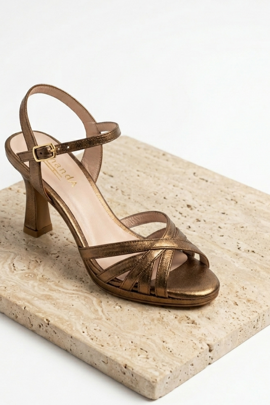 Zapatos de fiesta bronce